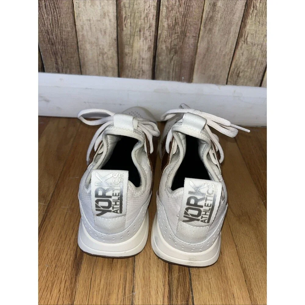 York Athletics Unisex The Frank Running Shoes Ivory 03104-01 Lace Up Size 7